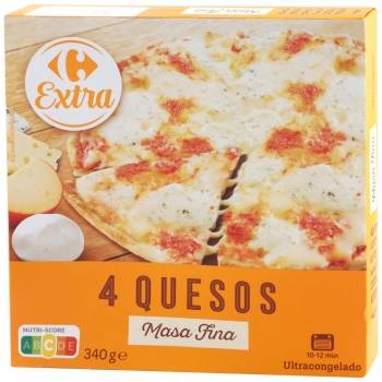 Pizza 4 quesos Carrefour 340 g.