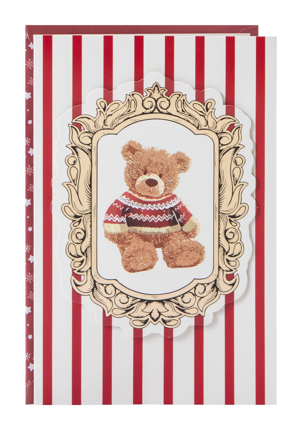 Christmas Holiday Card Bear in Mirror