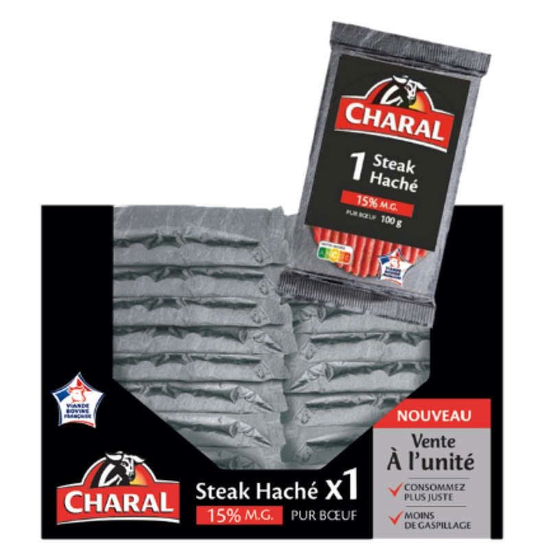 Charal - Steak haché pur bœuf 15% mg (100g)