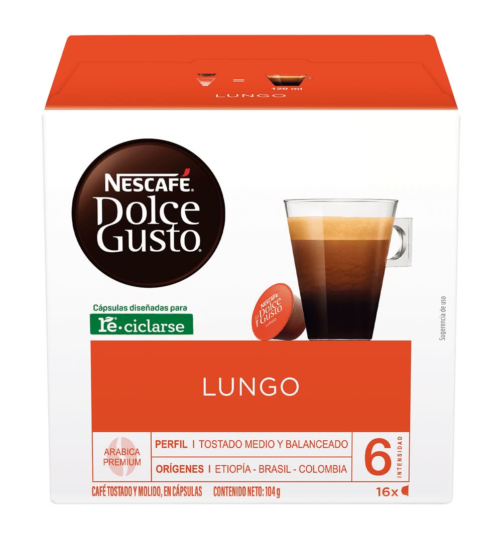 Nescafé · Dolce gusto cápsulas de café lungo (4 x 16 un)