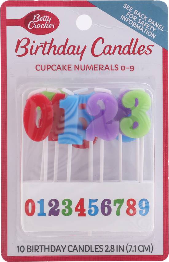 Betty Crocker 0-9 Numeral Candles