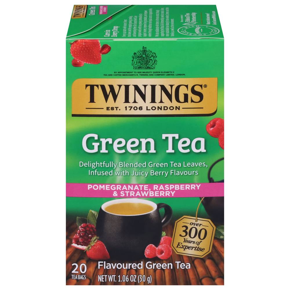 Twinings Green Tea, Pomegranate-Raspberry-Strawberry (1.06 oz, 20 ct)