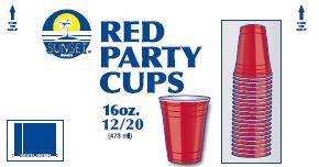 Sunset - Red Plastic Cups,16 Oz - 240 ct (1X240|1 Unit per Case)