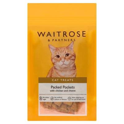 Waitrose & Partners Cat Treats Packed Pockets With Chicken and Cheese (65g)