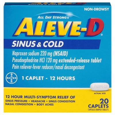 Aleve-D All Day Strong Sinus & Cold Nosal Decongestant Caplets (20 ct)