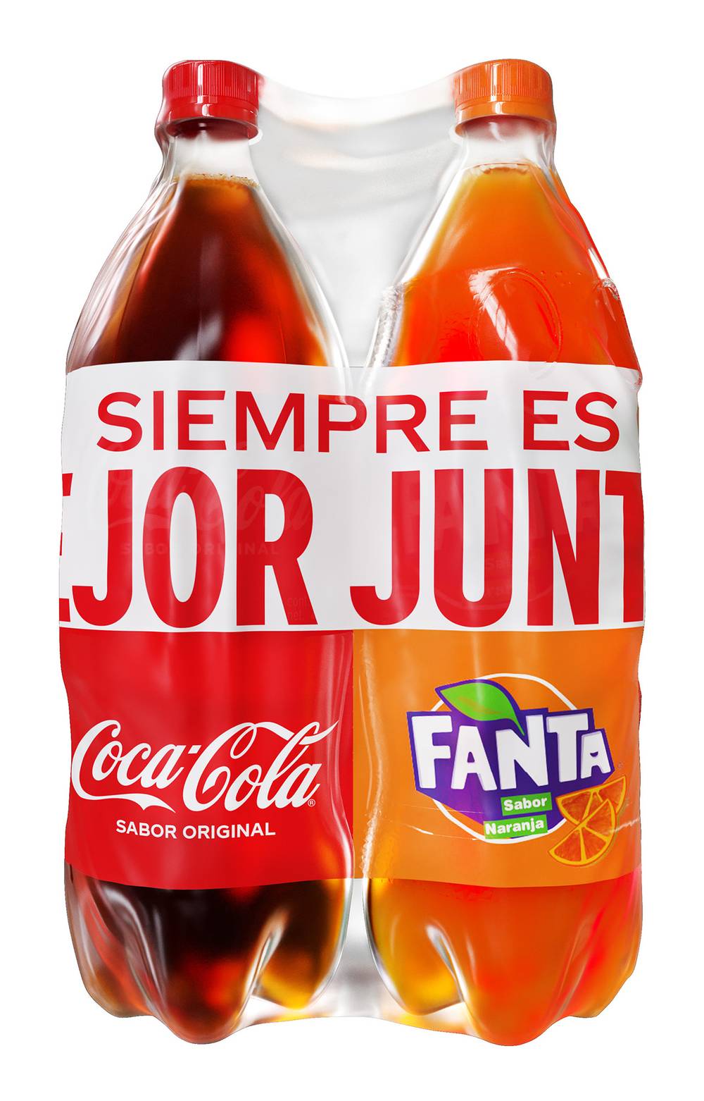 Coca-Cola · Fanta + refresco original, naranja (2 x 2 L)