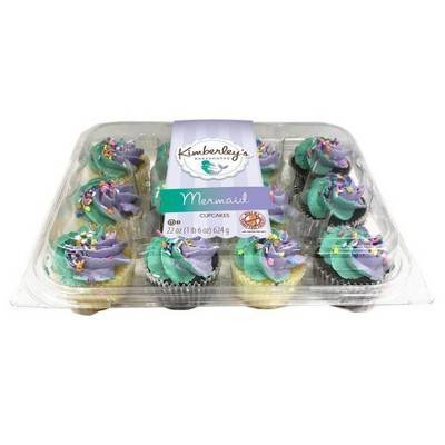Kimberley's Bakeshoppe Mermaid Cupcakes, Vanilla- Chocolate (1.38 lbs, 12 ct)
