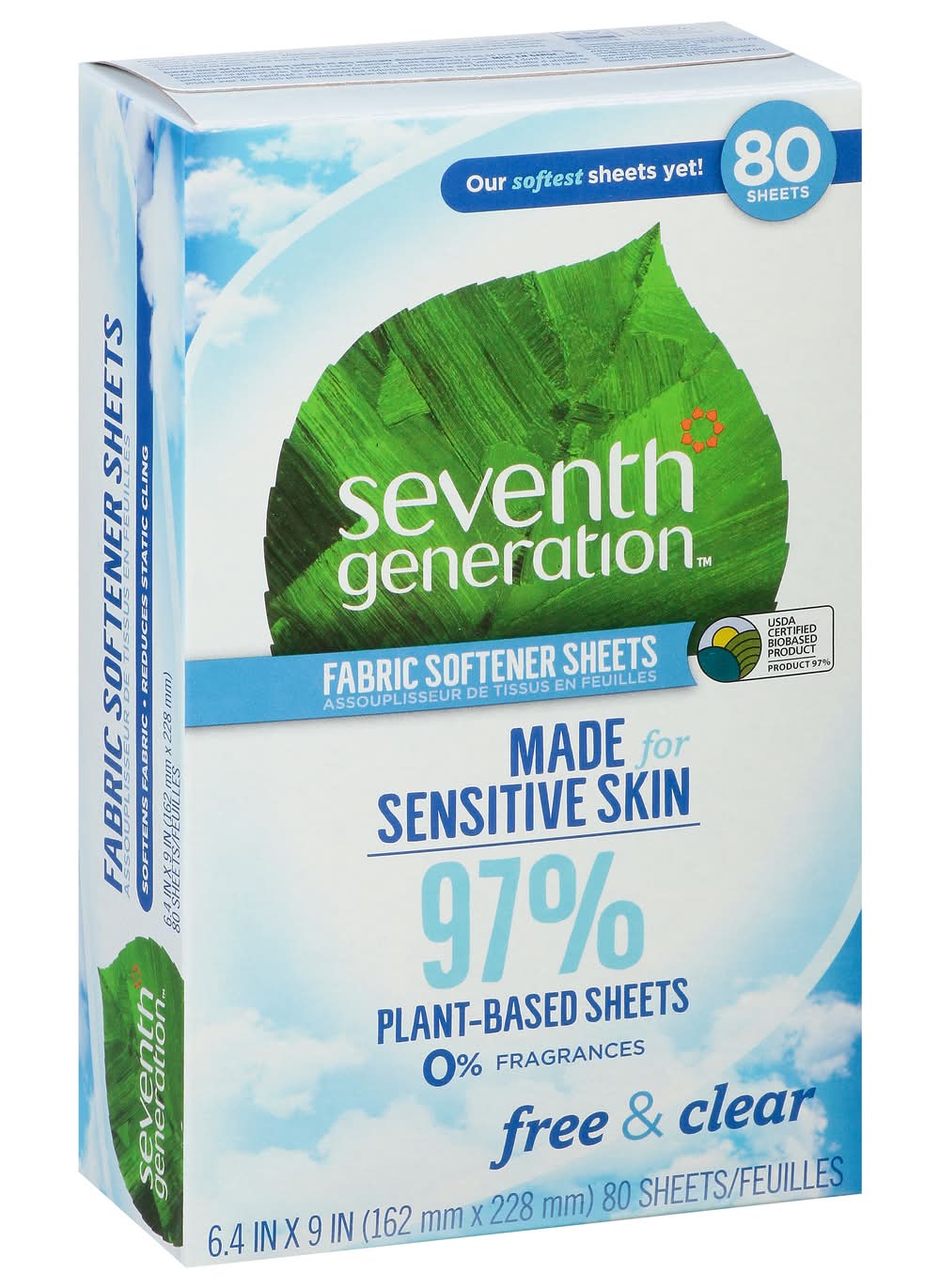 Seventh Generation Free & Clear Fabric Softener Sheets (7.8 oz)