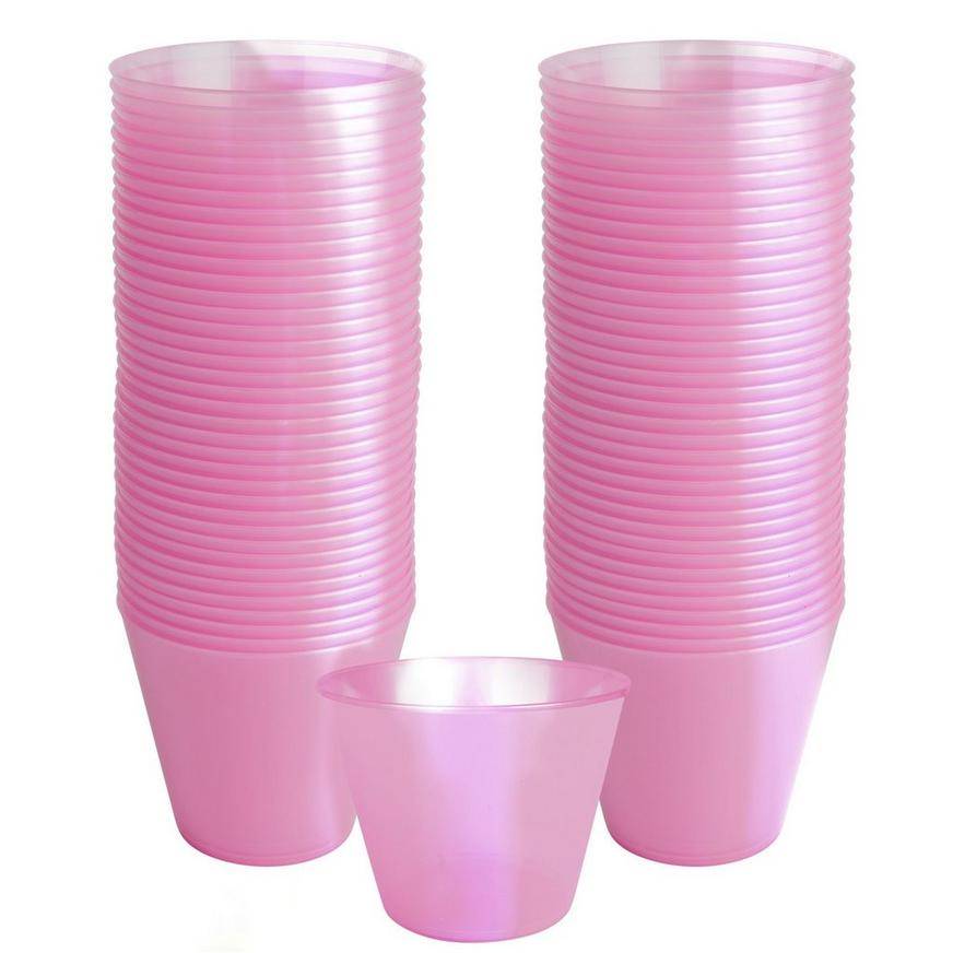 Party City Plastic Cups (3 in x 3.5 in /pink)
