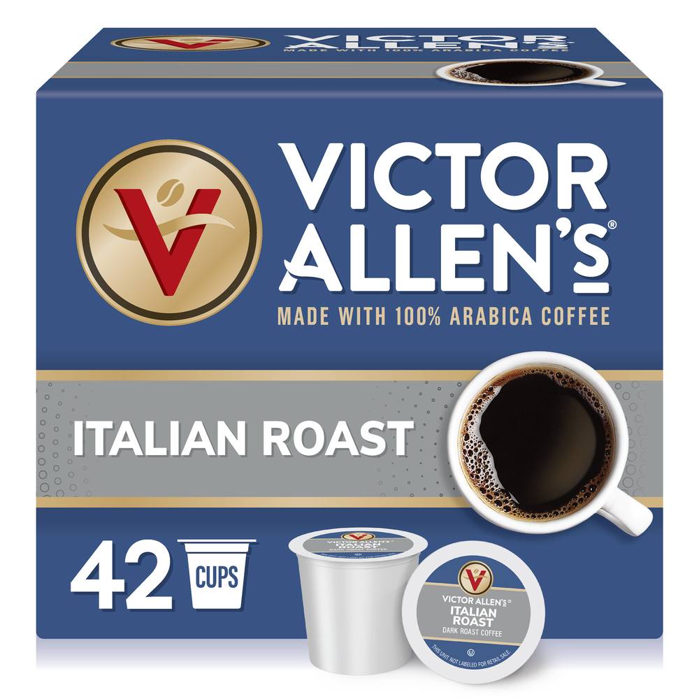 Victor Allen's Coffee Italian Dark Roast Single Serve Coffee Pods For Keurig K-Cups (0.34 oz, 42 ct)