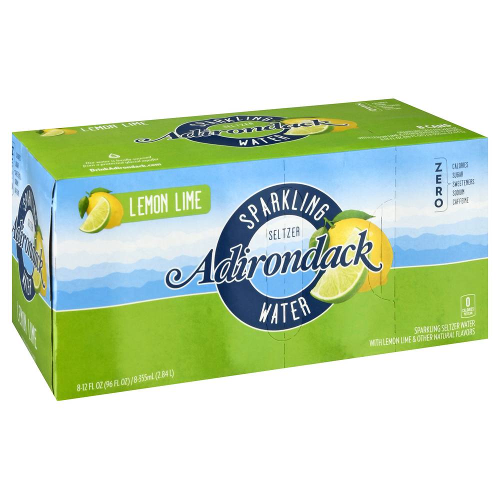 Adirondack Lemon Lime Sparkling Seltzer Water (8 x 12 fl oz)