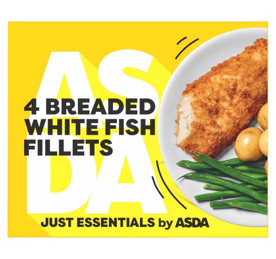 ASDA Just Essentials Breaded White Fish Fillets (4 pack)