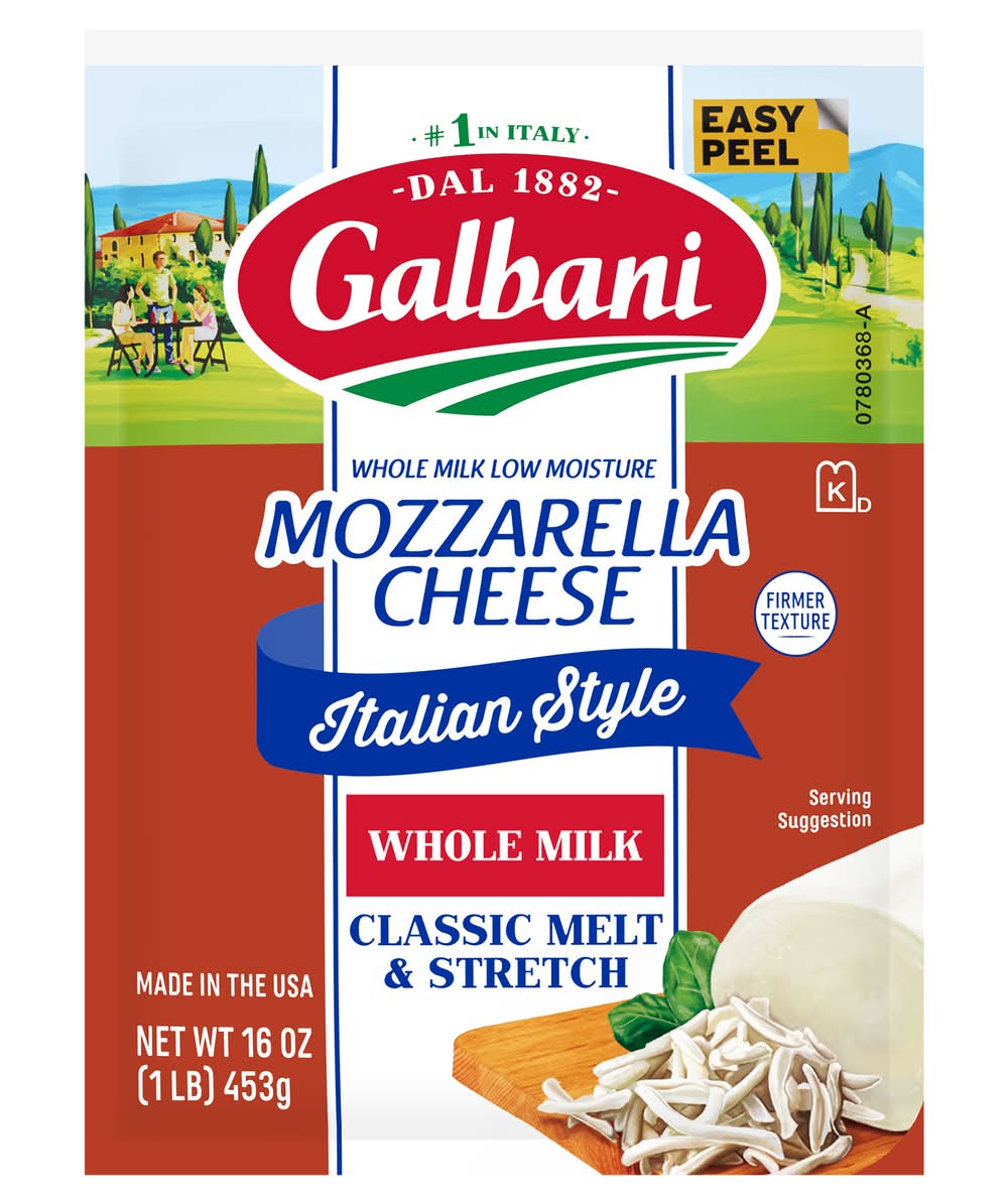 Galbani Whole Milk Low Moisture Mozzarella Cheese (16 oz)