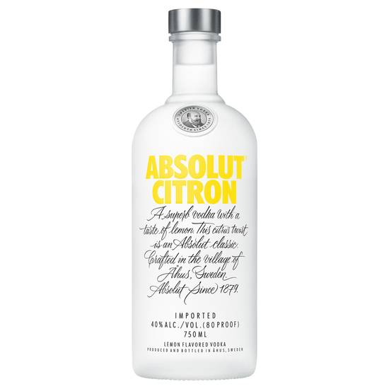 Absolut Citron Lemon Vodka (750 ml)