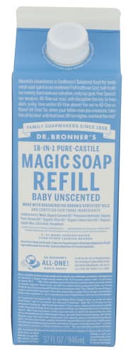 Dr. Bronner's 18-in-1 Hemp Baby Unscented Pure-Castile Soap Refill