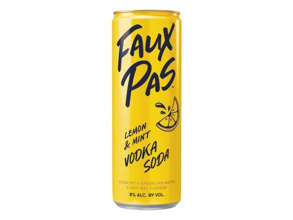 Faux Pas Lemon & Mint Vodka Soda (4 pack, 250 ml) (lemon & mint )