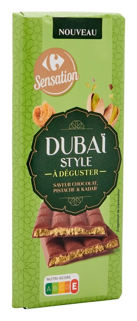 Carrefour Sensation - Barre de chocolat style dubaï, pistache & kadaïf (140g)