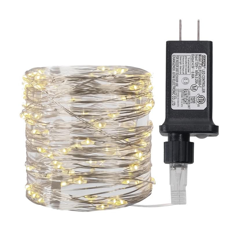 Harbor Breeze 40.7-ft Plug-in Black / Silver Indoor/Outdoor String Light with 100 White -Light LED Fairy Bulbs