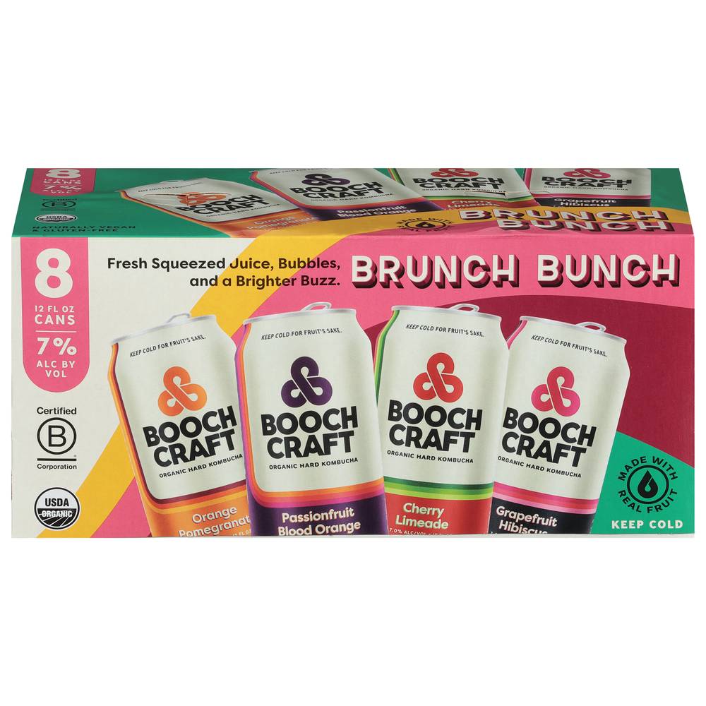 Boochcraft Bring the Part Variety pack Hard Kombucha (8x 12oz cans)