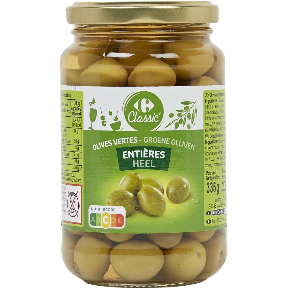 Carrefour Classic' - Olives vertes entières (335g)