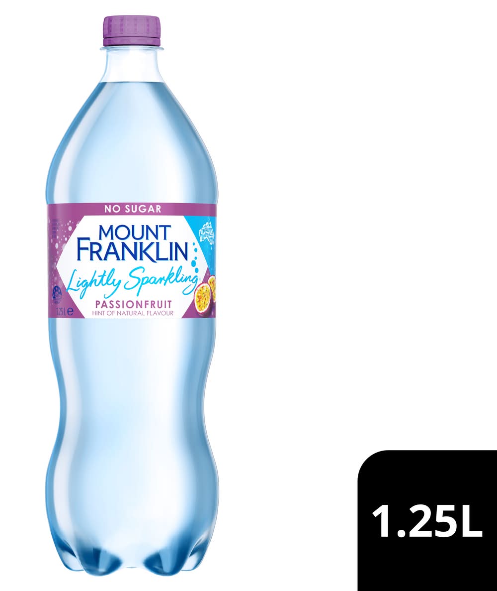 Mount Franklin Lightly Sparkling Water, Passionfruit (1.25L)