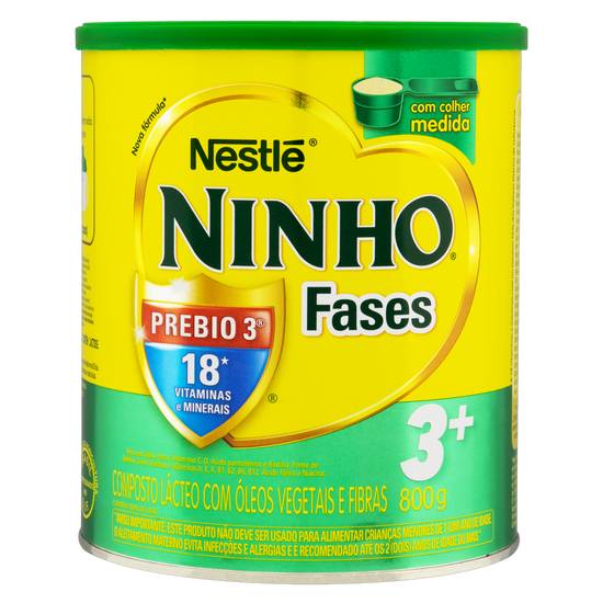 Nestlé composto lácteo fases 3+ ninho (800 g)