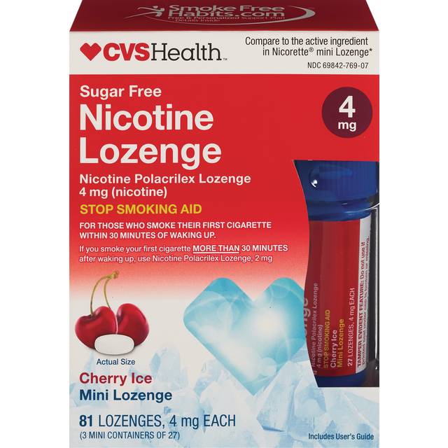Cvs Health Nicotine Mini Lozenges Polacrilex 4mg (cherry ice)