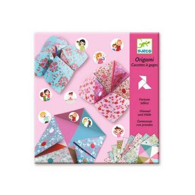 DJECO Origami Paper Craft Kit - Fortune Tellers, Includes 24 Sheets and Stickers, Ages 6 and Up