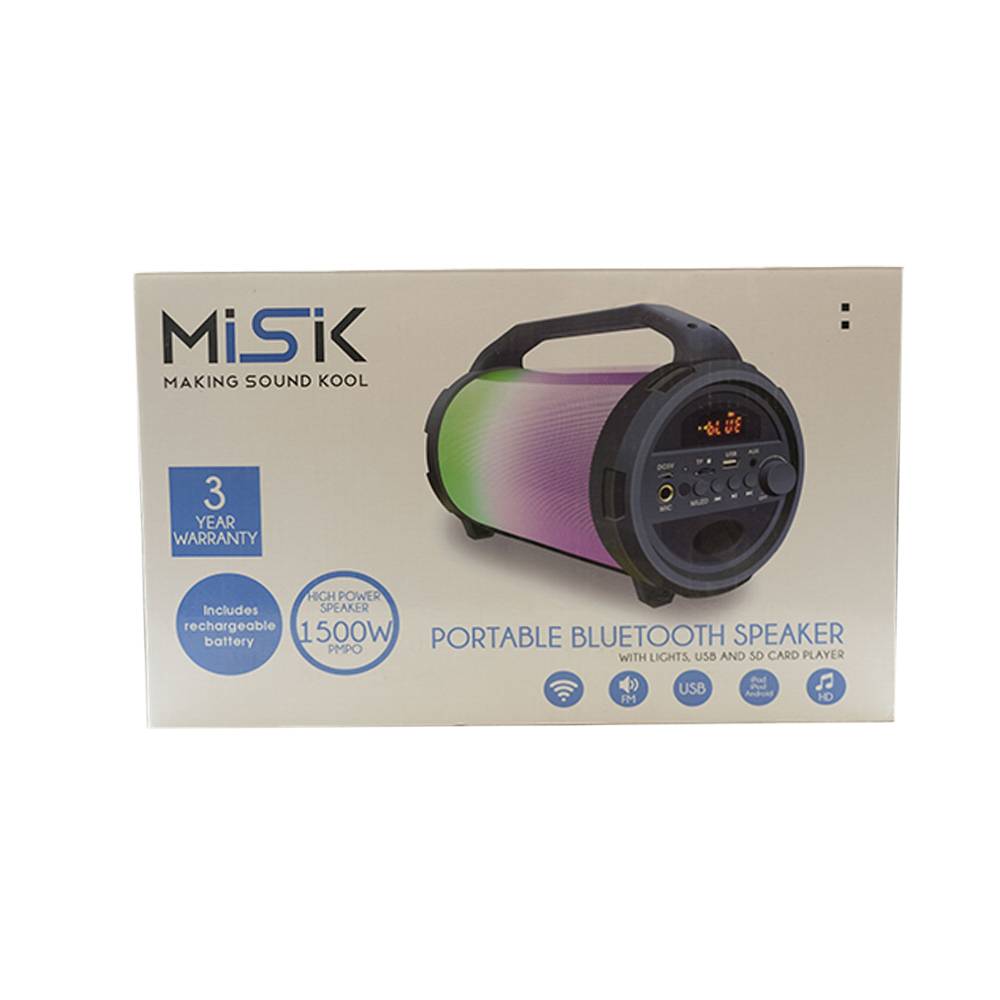 Misik bocina portátil con luz led (1 pieza)