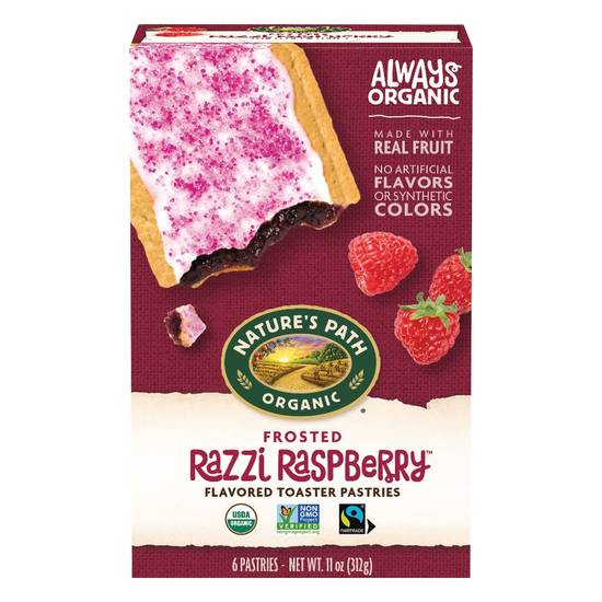 Organic Frosted Razzi Raspberry Toaster Pastries Nature's Path 6 x 1.83 oz