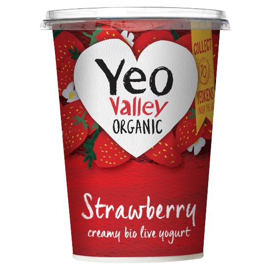 Yeo Valley Organic Strawberry Creamy Bio Live Yogurt (450g)