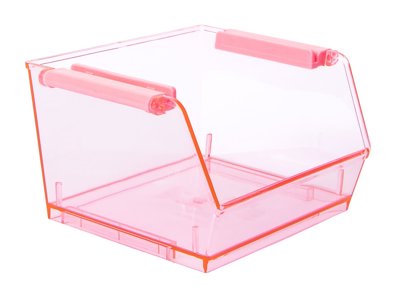 Stackable Plastic Storage Bin Pink