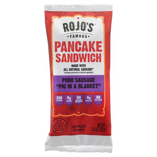 Rojo's Famous Pork Sausage Pancake Sandwich