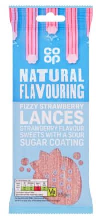 Co-op Fizzy Strawberry Lances 65g