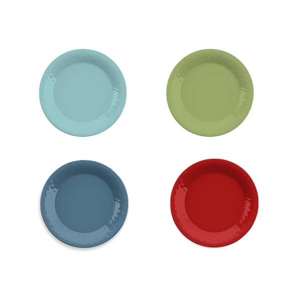 Pp Salad Plate, 4 Pk Assorted Colors