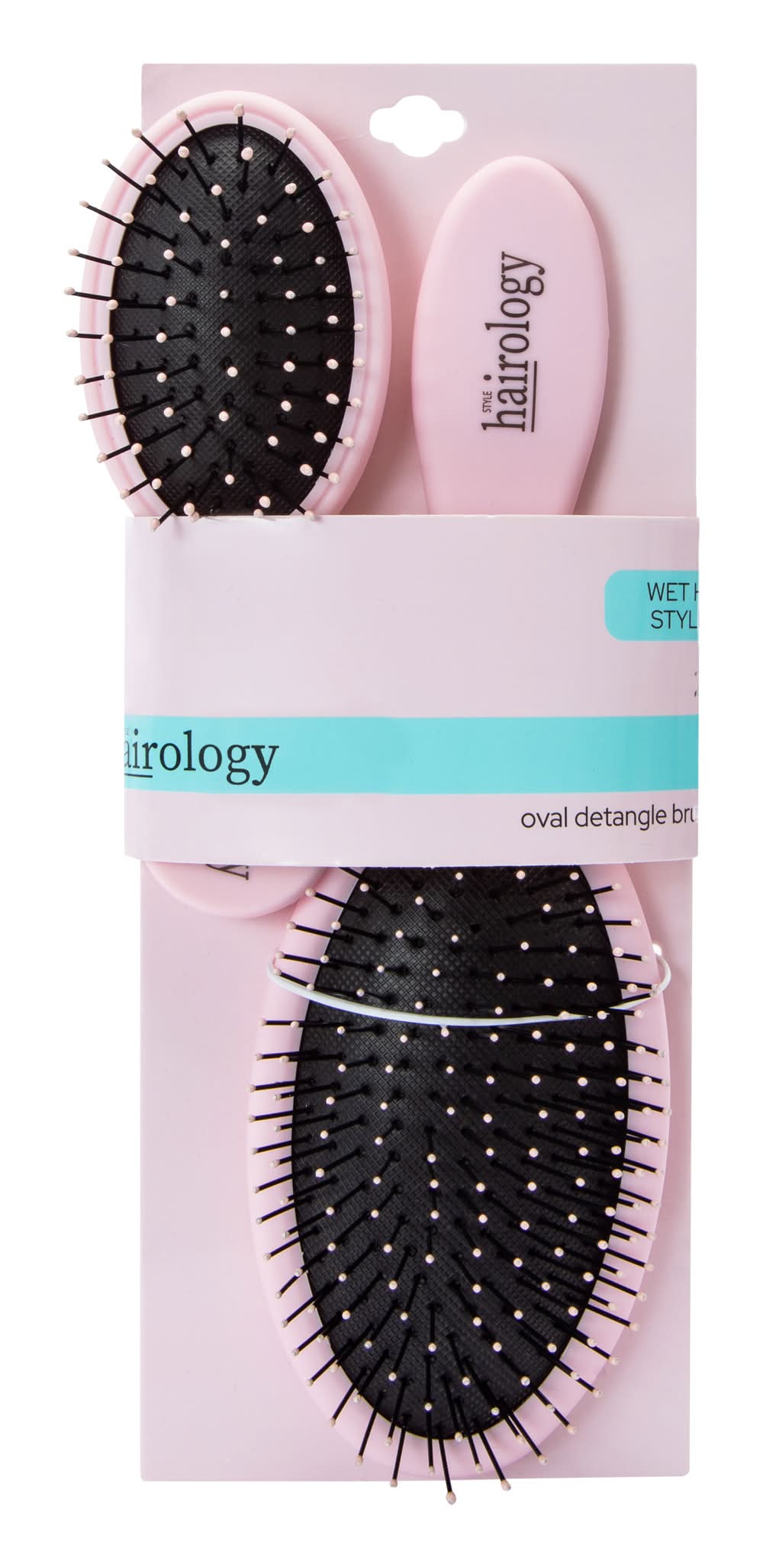 Oval Detangle Brush Set 2-Piece Pink