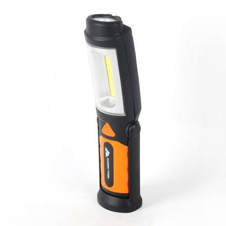 Ozark Trail Portable LED Work Light, Pivot COB Magnetic Flashlight with 180° Swivel Magnet Base & 360° Hanging Hook, 200LM Super Bright Mechanic Car Emergency Flash Light, Battery Operated