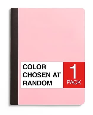 Staples Composition Notebook, 9.75 x 7.5, College Ruled, 80 Sheets, Color chosen at random (63060C)