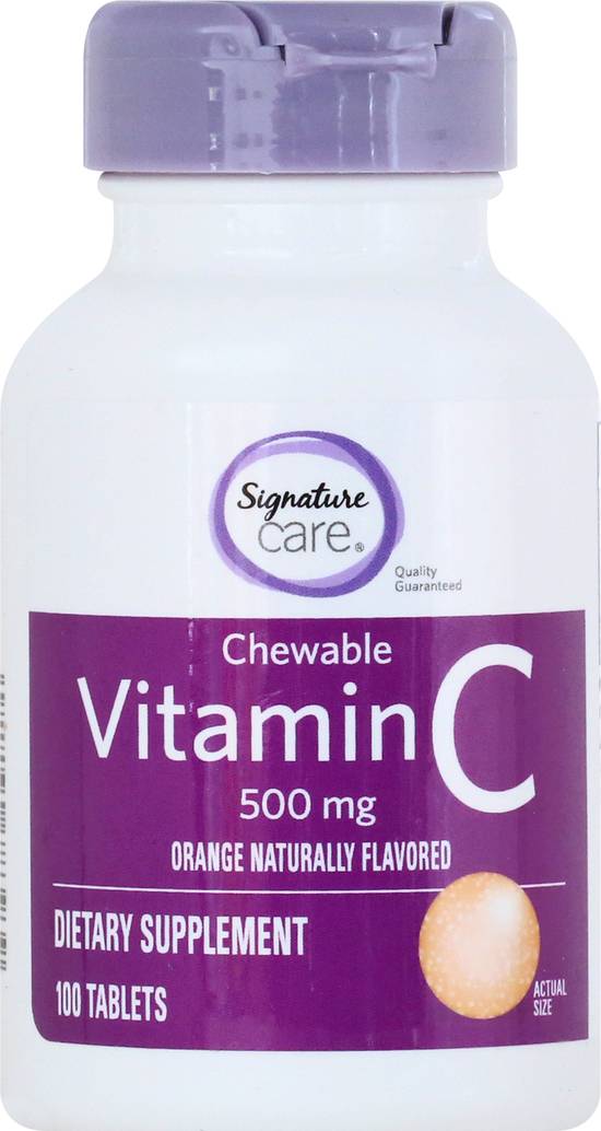 Signature Care Chewable Orange Vitamin C Tablets (100 ct)