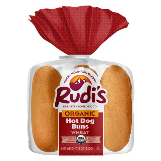 Order Rudi's Organic Wheat Hot Dog Buns 6ct 12oz, Frozen food online from Everyday Needs by Gopuff store, Norfolk on bringmethat.com