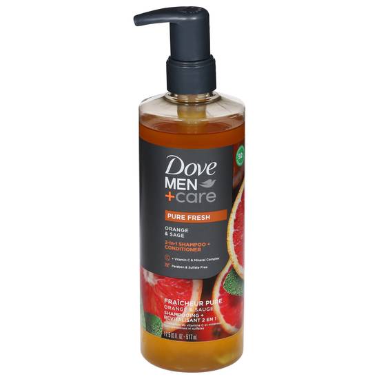 Dove Men+Care Pure Fresh 2 in 1 Orange & Sage Shampoo + Conditioner