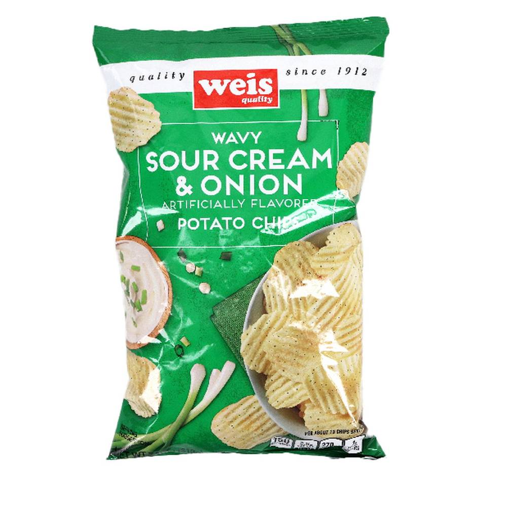 Weis Quality Wavy Potato Chips, Sour Cream-Onion (7.5 oz)