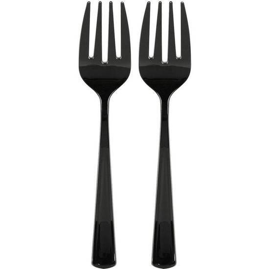 Black Plastic Serving Forks, 9.75in, 2ct