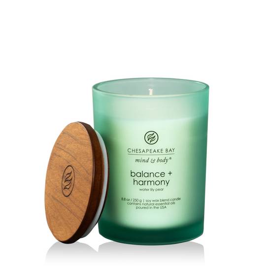 Chesapeake Bay Mind and Body Balance & Harmony Soy Wax Blend Candle - Water Lily Pear, 8.8 oz
