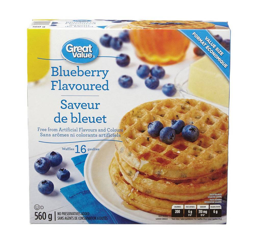 Great Value Blueberry Flavoured Waffles Delivery Near Me Order Online