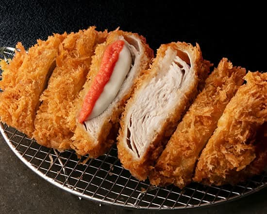 【人気No.1とピリ辛！】プレーン＆明太チーズ重ねかつ相盛り弁当  #1 Popular & Spicy! Plain & Mentaiko Cheese Kasane Cutlet Combo Bento