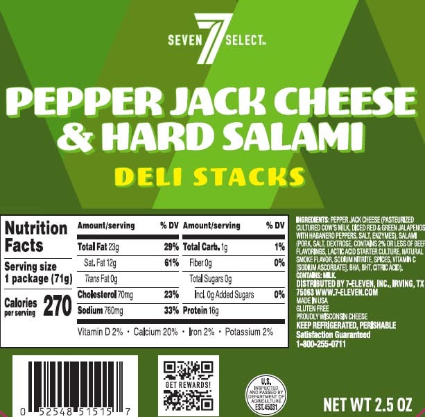 7-Select Pepper Jack Cheese & Hard Salami Deli Stack (2.5 oz)