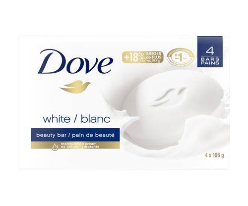 Dove barre de savon blanc (4 unités) - white beauty bar (4 units)