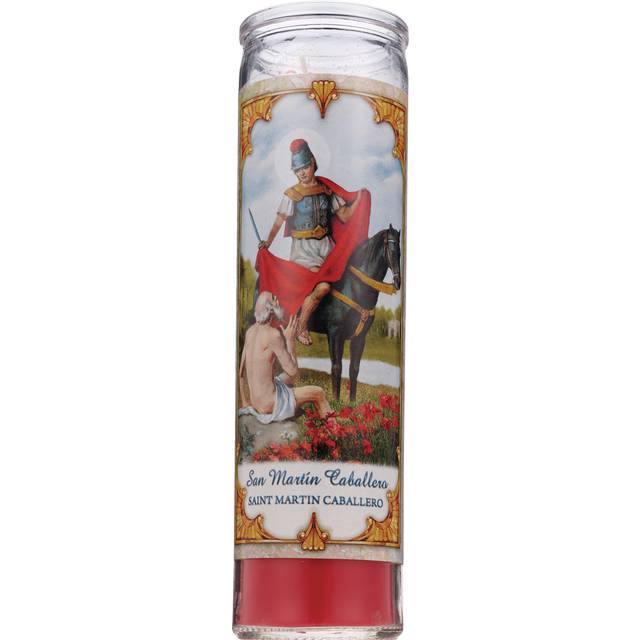 Star Novena Candle 8" Red "San Martin Caballero"