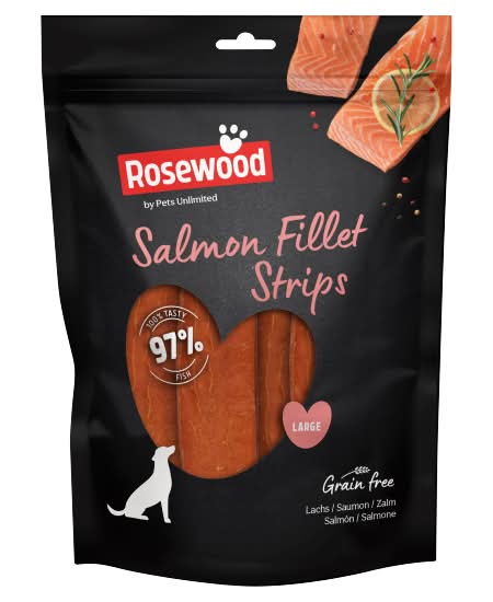 Rosewood L, Grainfree Salmon Fillets Strips Dog Treats (150g)